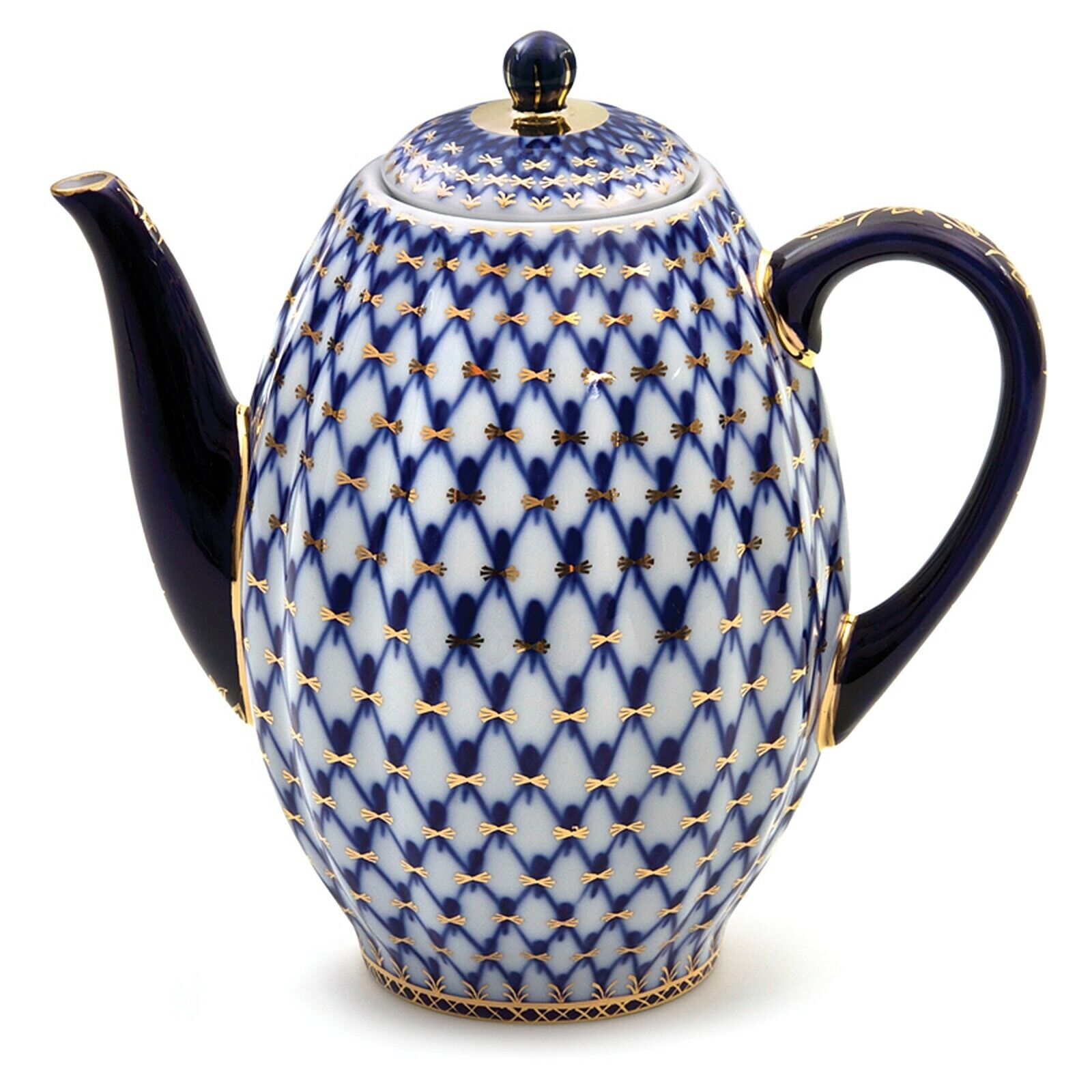 Imperial Porcelain Coffee Set Tulip Cobalt Net 6/20 | LOMONOSOV 